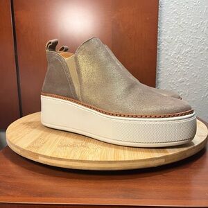 🔥 LIKE NEW J/SLIDES MIKA BRONZE BRUSH SEUDE PLATFORM SNEAKERS WOMENS SIZE 6.5